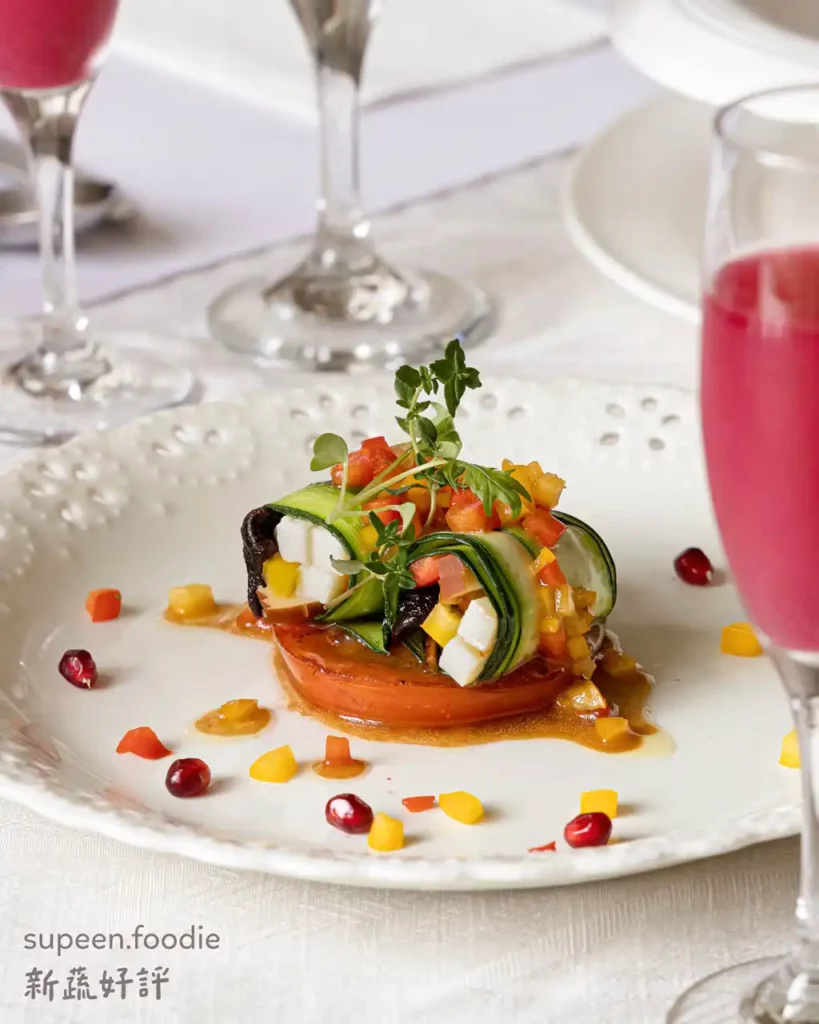 台中特色餐廳 | 斐麗巴黎廳 - 台中素食餐廳 - 法式蔬食料理 - 香煎番茄櫛瓜起司卷